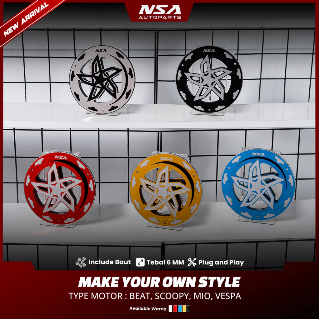 COVER KIPAS SPINNER STARBLADE TYPE MIRROR UNIVERSAL NSA AUTOPARTS - foto 3
