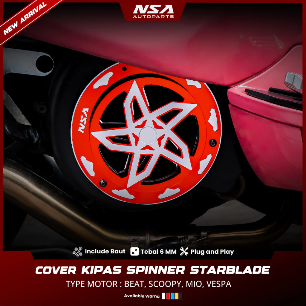 COVER KIPAS SPINNER STARBLADE TYPE MIRROR UNIVERSAL NSA AUTOPARTS - foto 4