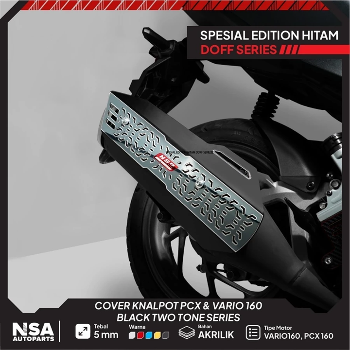 Tutup Cover Knalpot VARIO 160, PCX 150/160 Knalpot Aksesoris Variasi Modifikasi Knalpot HONDA NSA - foto 2