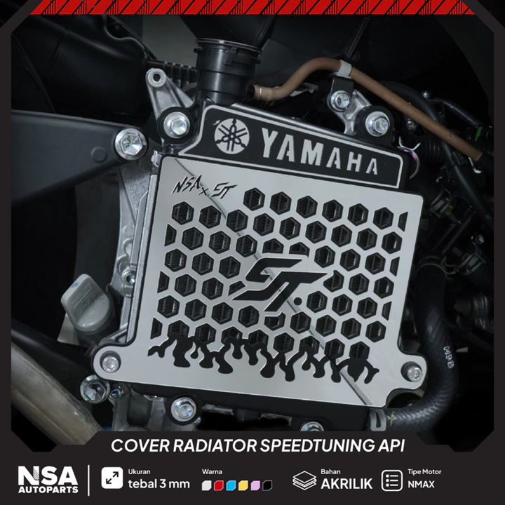 NSA X ST Cover Radiator Type 1 API Speedtuning VARIO,PCX,NMAX,AEROX,ADVSTYLO,LEXI AKSESORIS RADIATOR - foto 3