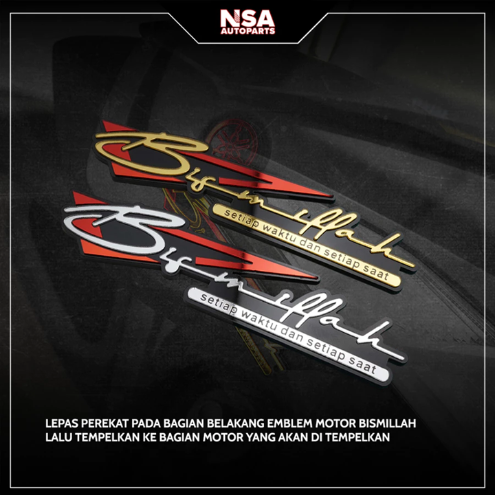 1PCS EMBLEM MOTOR BISMILLAH TIMBUL BUKAN STIKER, BEAT, VARIO ,SCOOPY, NMAX, PCX, SUPRA AKSESORIS NSA - foto 2