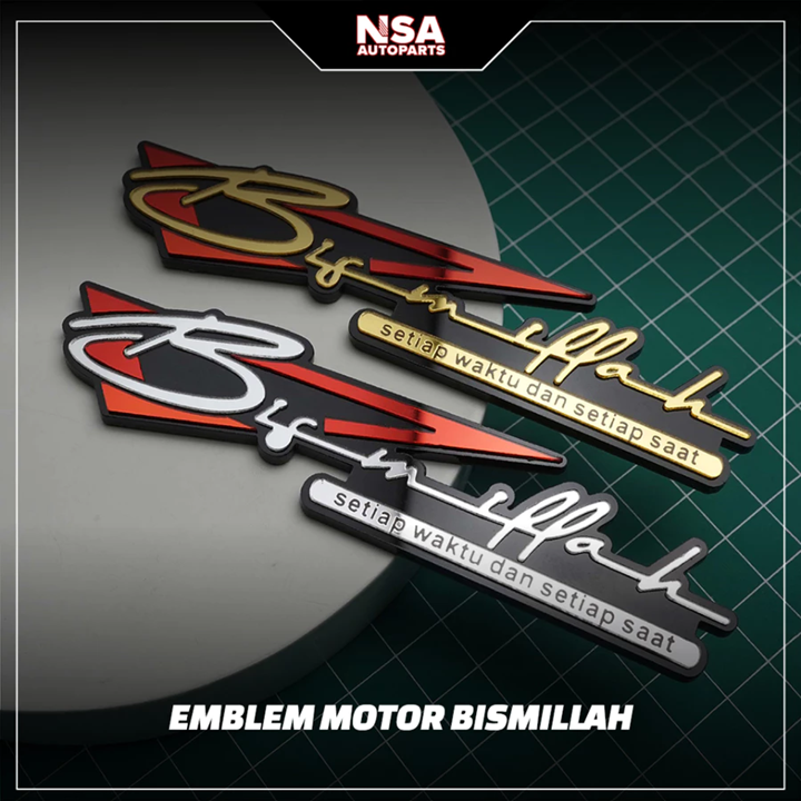 1PCS EMBLEM MOTOR BISMILLAH TIMBUL BUKAN STIKER, BEAT, VARIO ,SCOOPY, NMAX, PCX, SUPRA AKSESORIS NSA - foto 5