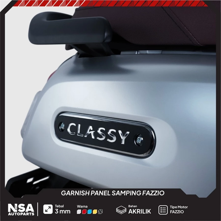 2PCS GARNISH PANEL BODY SAMPING FAZZIO ITALY PANEL SAMPING FAZZIO PANEL SAMPING FAZZIO CLASSY YAMAHA FAZZIO 125 SIDE PANEL GARNISH FAZZIO CLASSY 125 - foto 2
