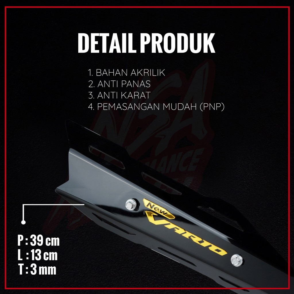 NSA COVER KNALPOT VARIO 125/150 Tutup Knalpot Vario 125/150 LED 2018 - 2024 AKSESORIS MOTOR VARIO 125/150 NSA PERFORMANCE - foto 2