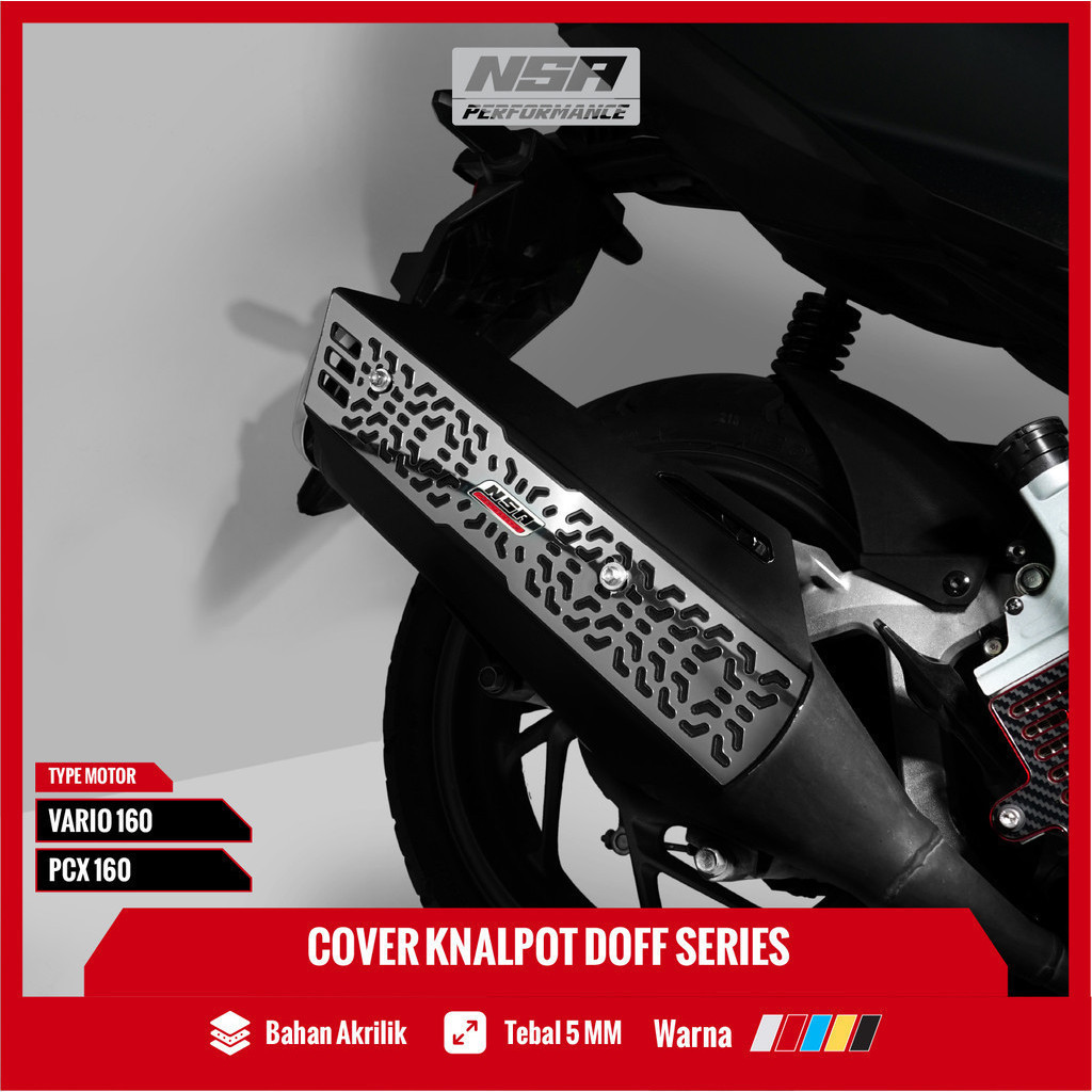 NSA COVER KNALPOT VARIO PCX 150 160 CARBON & DOFF SERIES TUTUP KNALPOT VARIO 160 TAMENG KNALPOT PCX 150 160 COVER KNALPOT VARIO 160 PCX 150 160 ORIGINAL - foto 2
