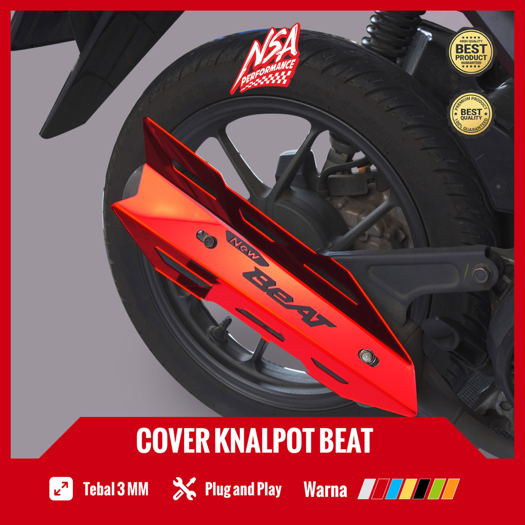 NSA COVER KNALPOT BEAT 2010-2024 Tutup Knalpot All Honda Beat AKSESORIS MOTOR BEAT NSA PERFORMANCE - foto 2