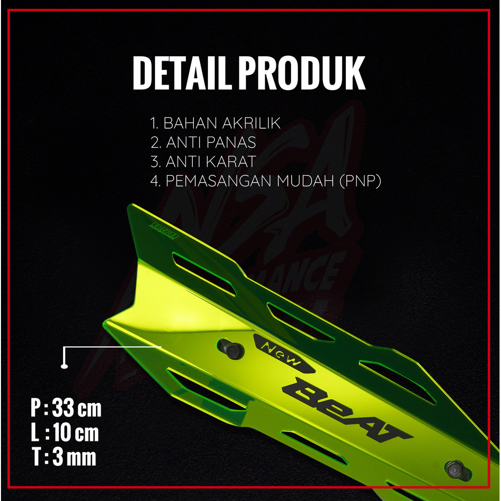 NSA COVER KNALPOT BEAT 2010-2024 Tutup Knalpot All Honda Beat AKSESORIS MOTOR BEAT NSA PERFORMANCE - foto 4
