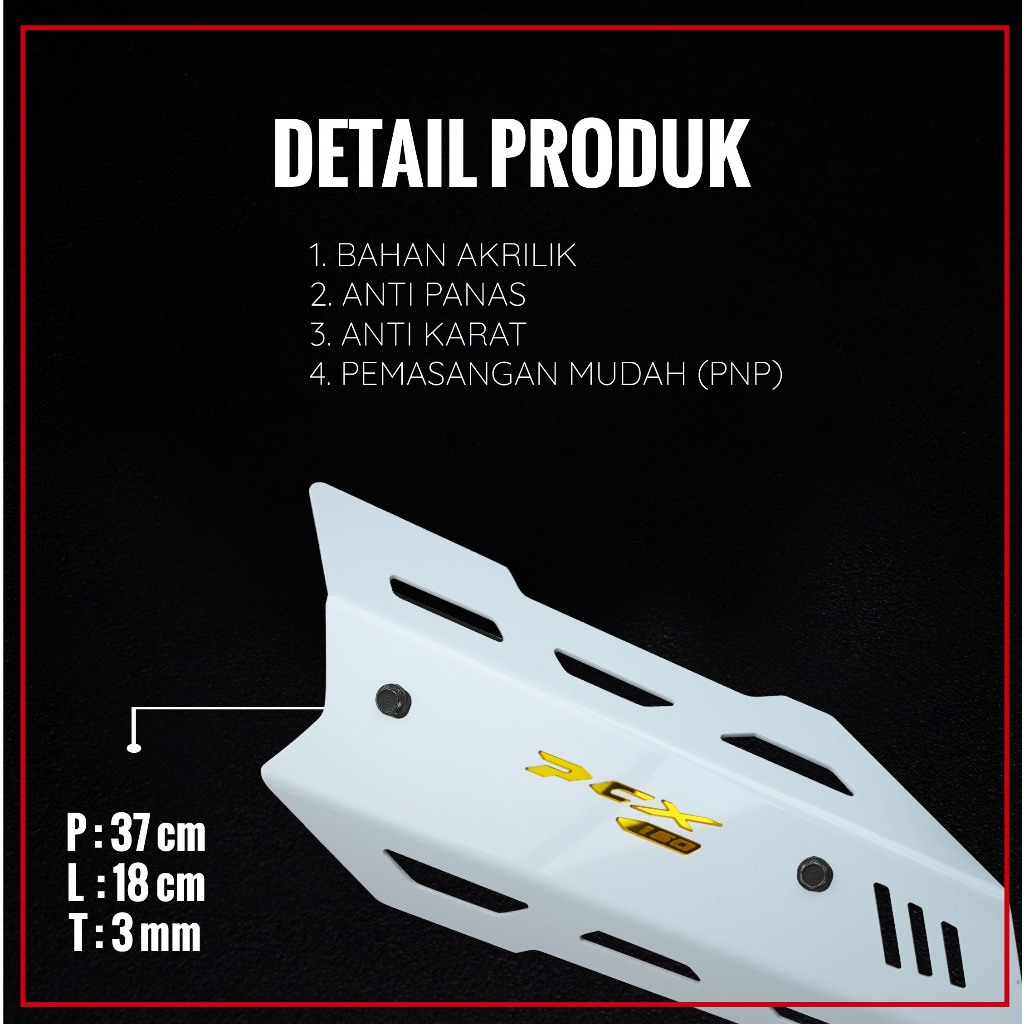 NSA COVER KNALPOT PCX 160 Muffler Tutup Knalpot PCX 160 AKSESORIS MOTOR HONDA PCX 160 NSA PERFORMANCE - foto 2