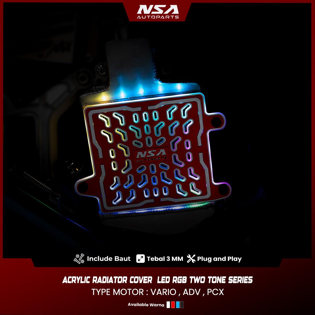 COVER RADIATOR LED RGB TWO TONE SERIES VARIO STYLO PCX NMAX AEROX ADV LEXI NSA AUTOPARTS - foto 4