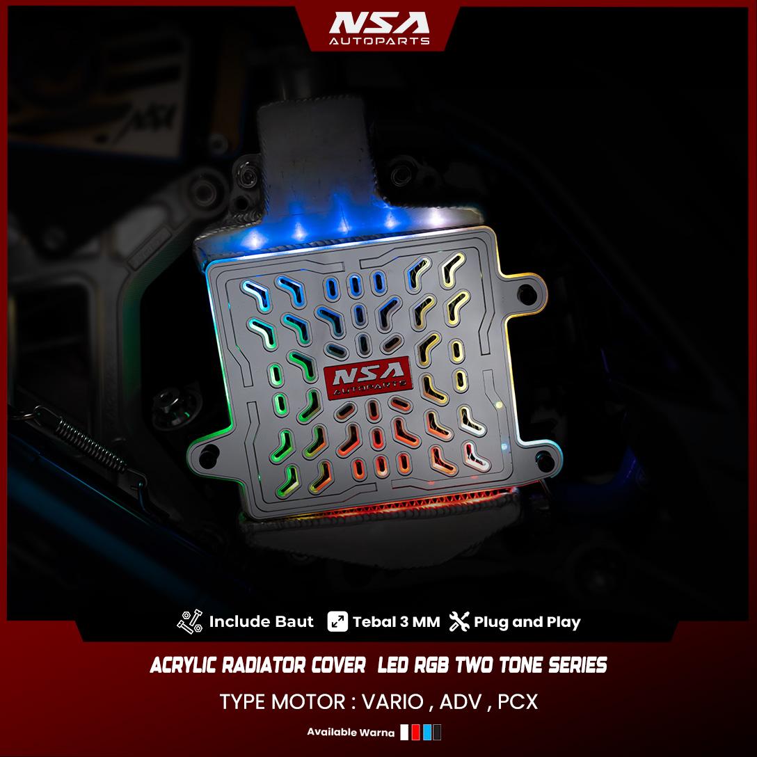 COVER RADIATOR LED RGB TWO TONE SERIES VARIO STYLO PCX NMAX AEROX ADV LEXI NSA AUTOPARTS - foto 3