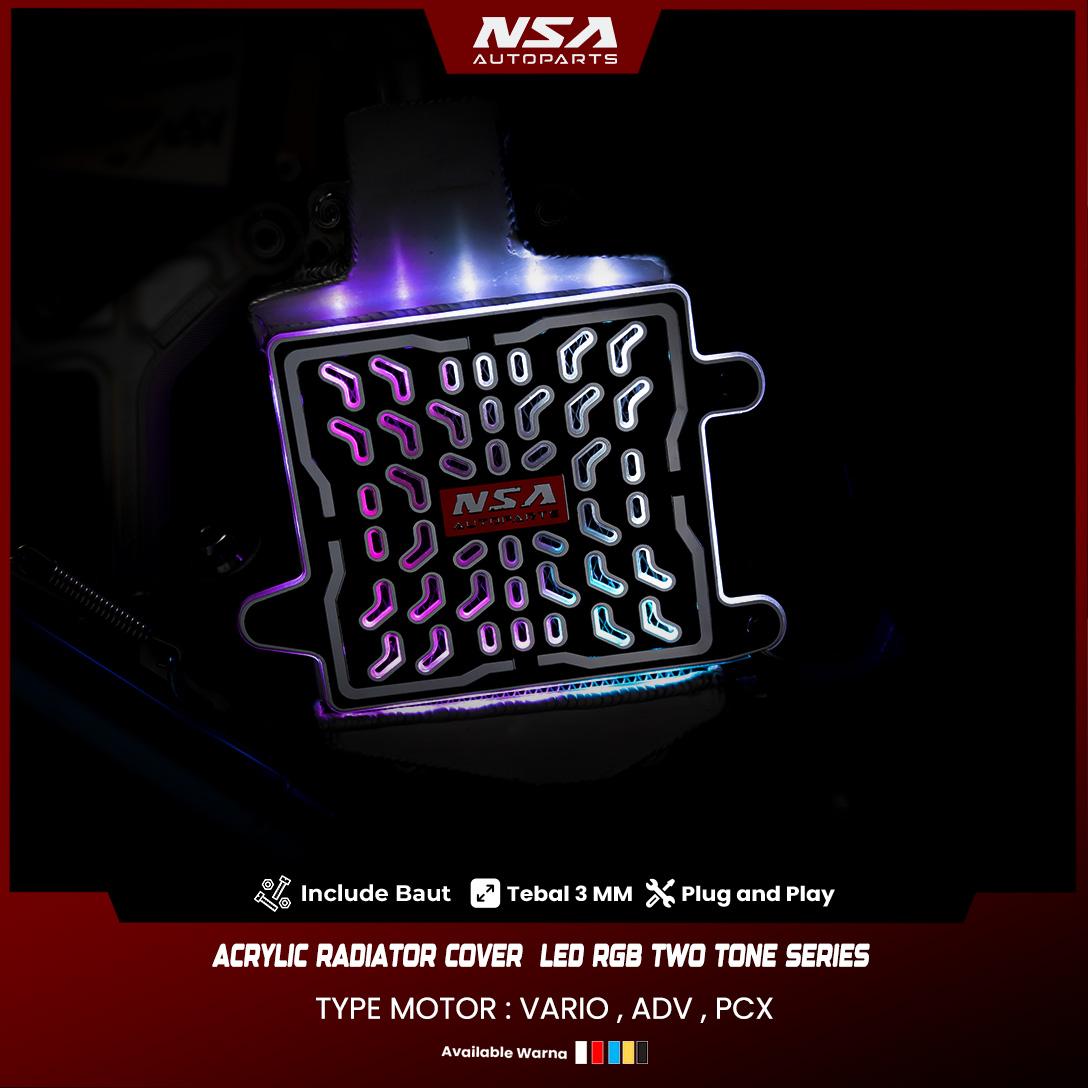 COVER RADIATOR LED RGB TWO TONE SERIES VARIO STYLO PCX NMAX AEROX ADV LEXI NSA AUTOPARTS