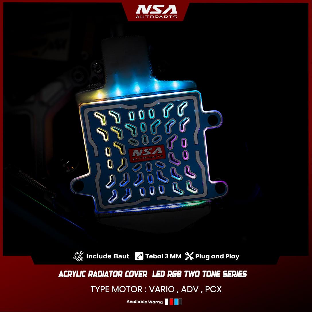 COVER RADIATOR LED RGB TWO TONE SERIES VARIO STYLO PCX NMAX AEROX ADV LEXI NSA AUTOPARTS - foto 5