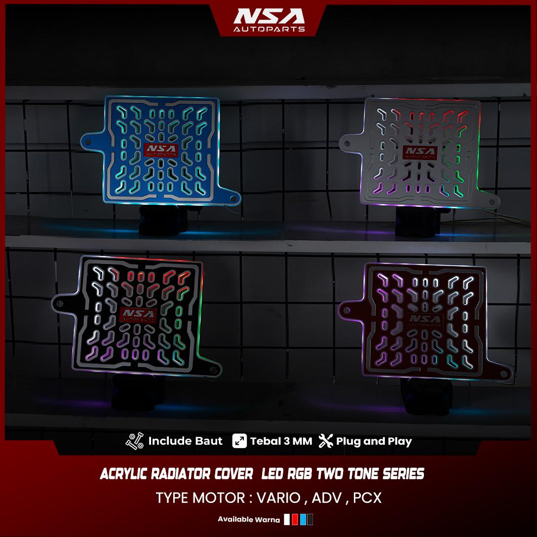 COVER RADIATOR LED RGB TWO TONE SERIES VARIO STYLO PCX NMAX AEROX ADV LEXI NSA AUTOPARTS - foto 2