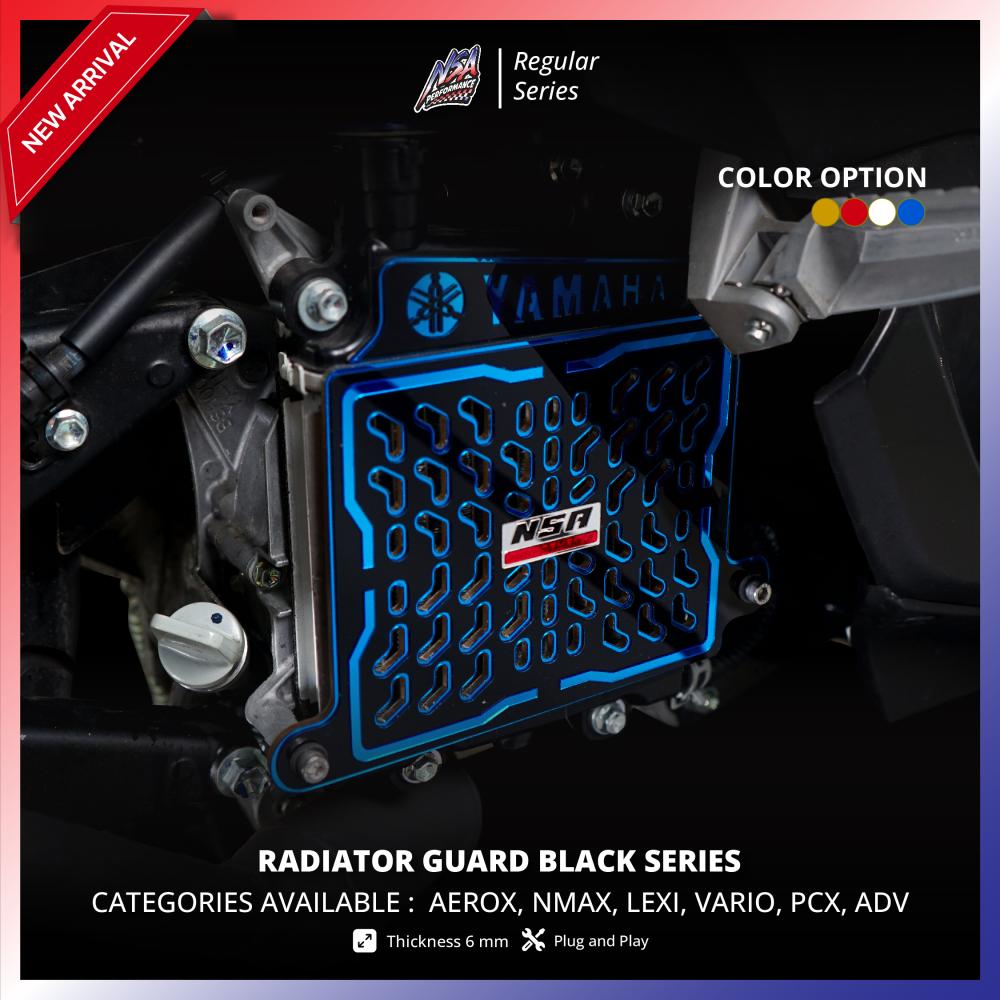 NSA COVER RADIATOR HONDA 160 TwoTone Black Series Tutup Radiator VARIO PCX NMAX AEROX ADV LEXI STYLO Aksesoris Motor NSA PERFORMANCE - foto 2