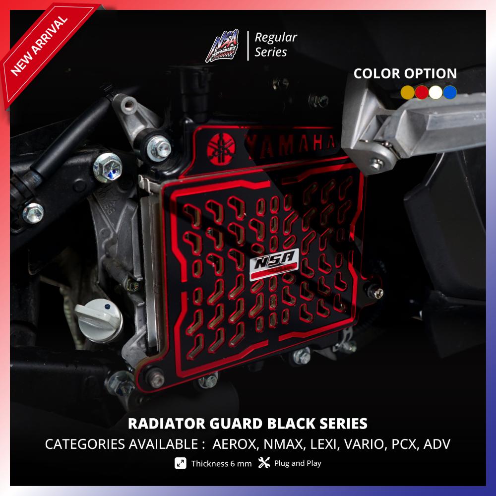 NSA COVER RADIATOR HONDA 160 TwoTone Black Series Tutup Radiator VARIO PCX NMAX AEROX ADV LEXI STYLO Aksesoris Motor NSA PERFORMANCE - foto 3