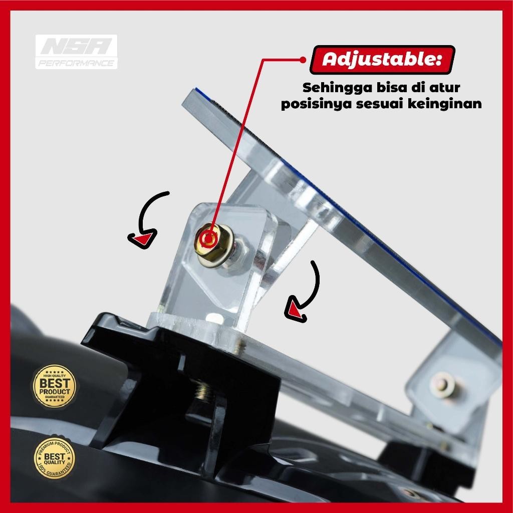 NSA 1PCS FRAMELESSPLATE MOTOR ADJUSTABLE DUDUKAN PLAT ( CLEAN LOOK ) ADJUSTABLE MERK NSA FRAMELESE BINGKAI PLAT MOTOR TEMPEL PLAT NOPOL LEPAS PASANG UNIVERSAL SEMUA MOTOR VARIO NMAX AEROX PCX XMAX - foto 3