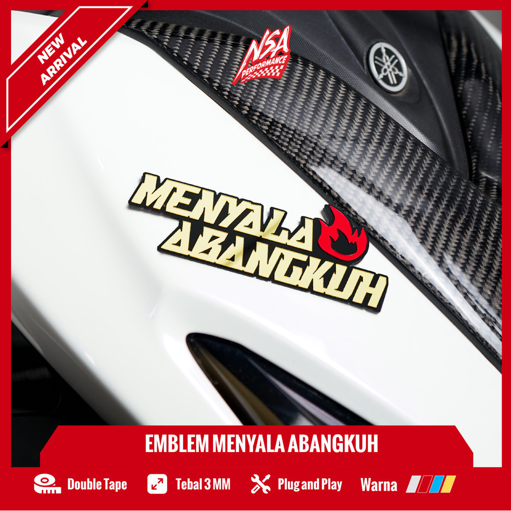 NSA EMBLEM MENYALA ABANGKUH EMBLEM STICKER TIMBUL STIKER 3D MENYALA ABANGKUH TIMBUL EMBLEM MOTOR RACING - foto 2