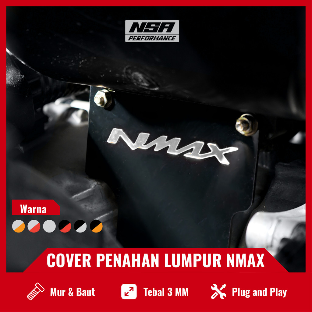 NSA MUDFLAP PENAHAN LUMPUR AKRILIK YAMAHA NMAX NEW PNP 1 SET DENGAN BAUT - foto 2