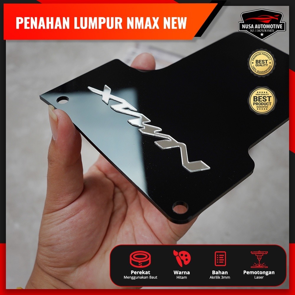 NSA MUDFLAP PENAHAN LUMPUR AKRILIK YAMAHA NMAX NEW PNP 1 SET DENGAN BAUT - foto 3