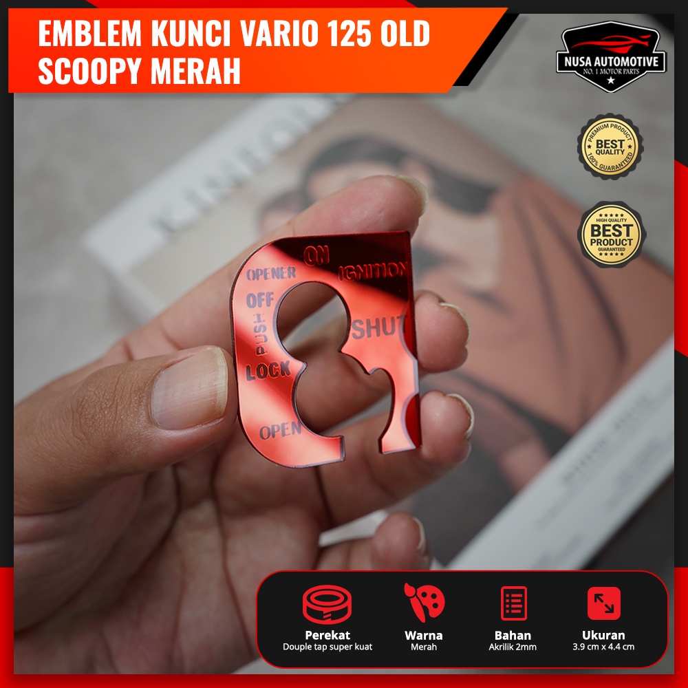 NSA EMBLEM COVER KUNCI KONTAK GOLD & SILVER Vario 125 Old Scoopy Fi 2012-2014 - foto 2