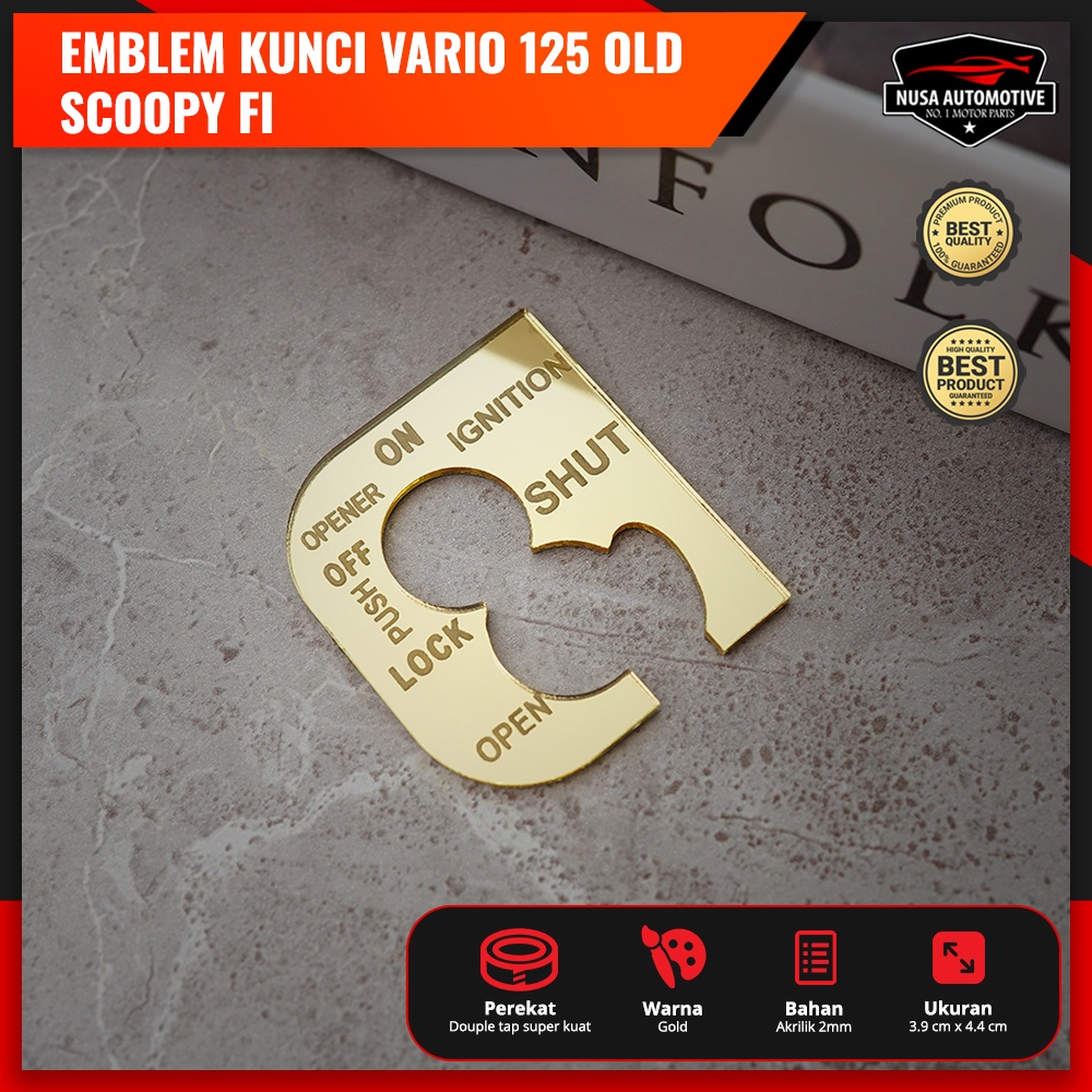NSA EMBLEM COVER KUNCI KONTAK GOLD & SILVER Vario 125 Old Scoopy Fi 2012-2014 - foto 3