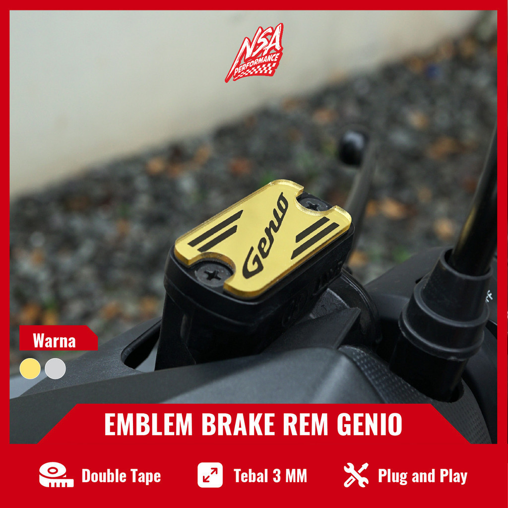 NSA EMBLEM BRAKE REM AKRILIK GOLD & SILVER MOTOR GENIO - foto 2