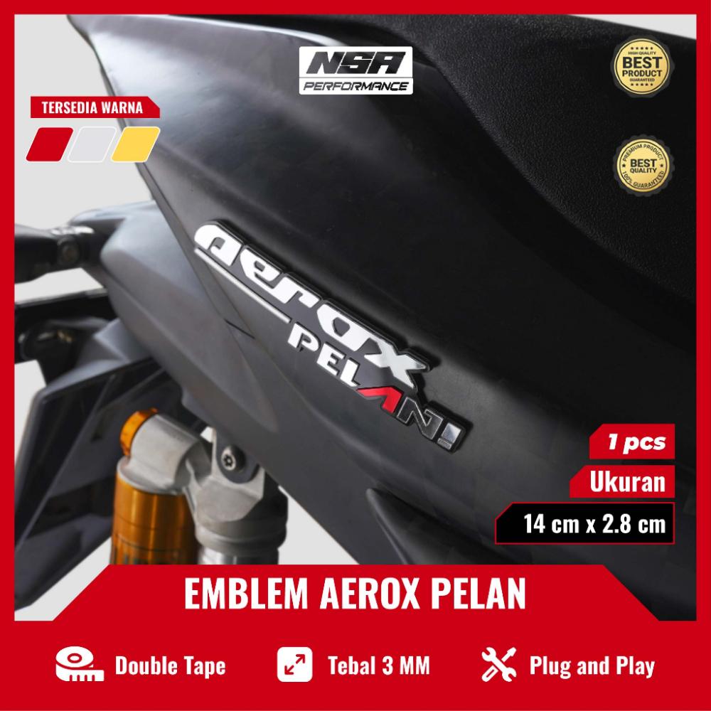 NSA 1PCS EMBLEM AEROX STIKER TIMBUL 3D