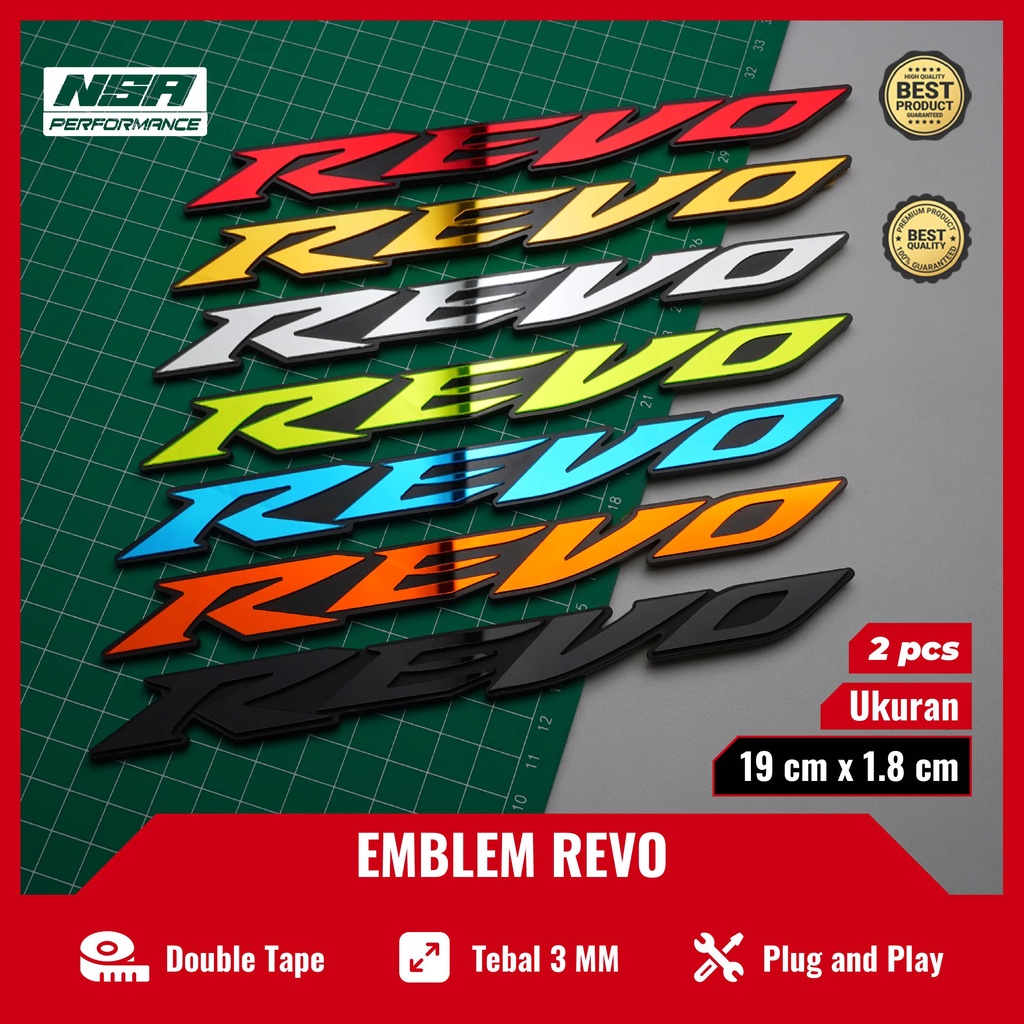 NSA 2PCS EMBLEM REVO STIKER TIMBUL 3D