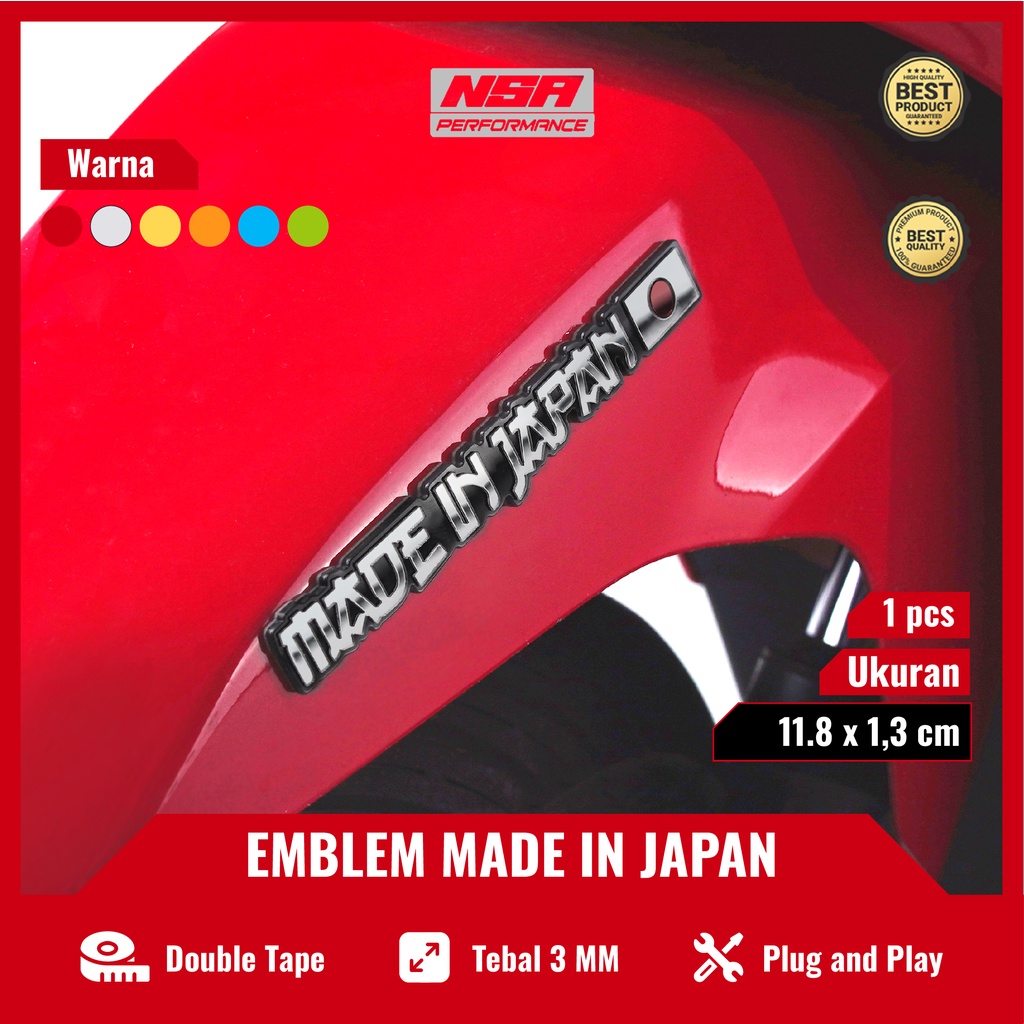 NSA 1PCS EMBLEM MADE IN JAPAN LOGO STIKER TIMBUL 3D