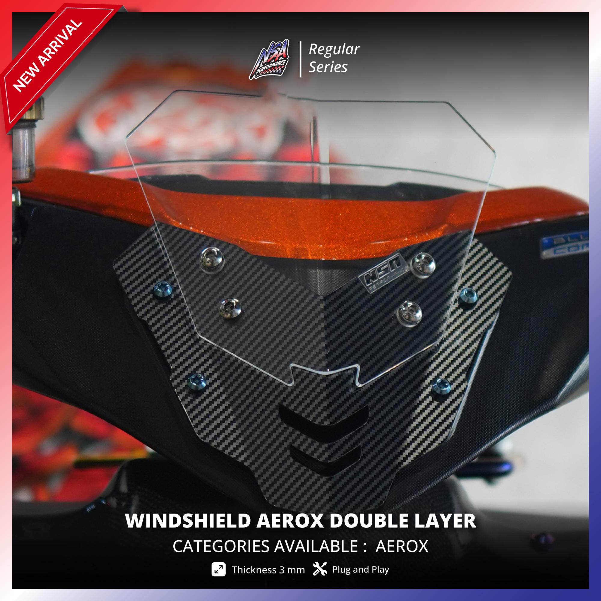 NSA Windshield Aerox Double Layer Visor Aerox Double Layer Aksesoris Motor Aerox