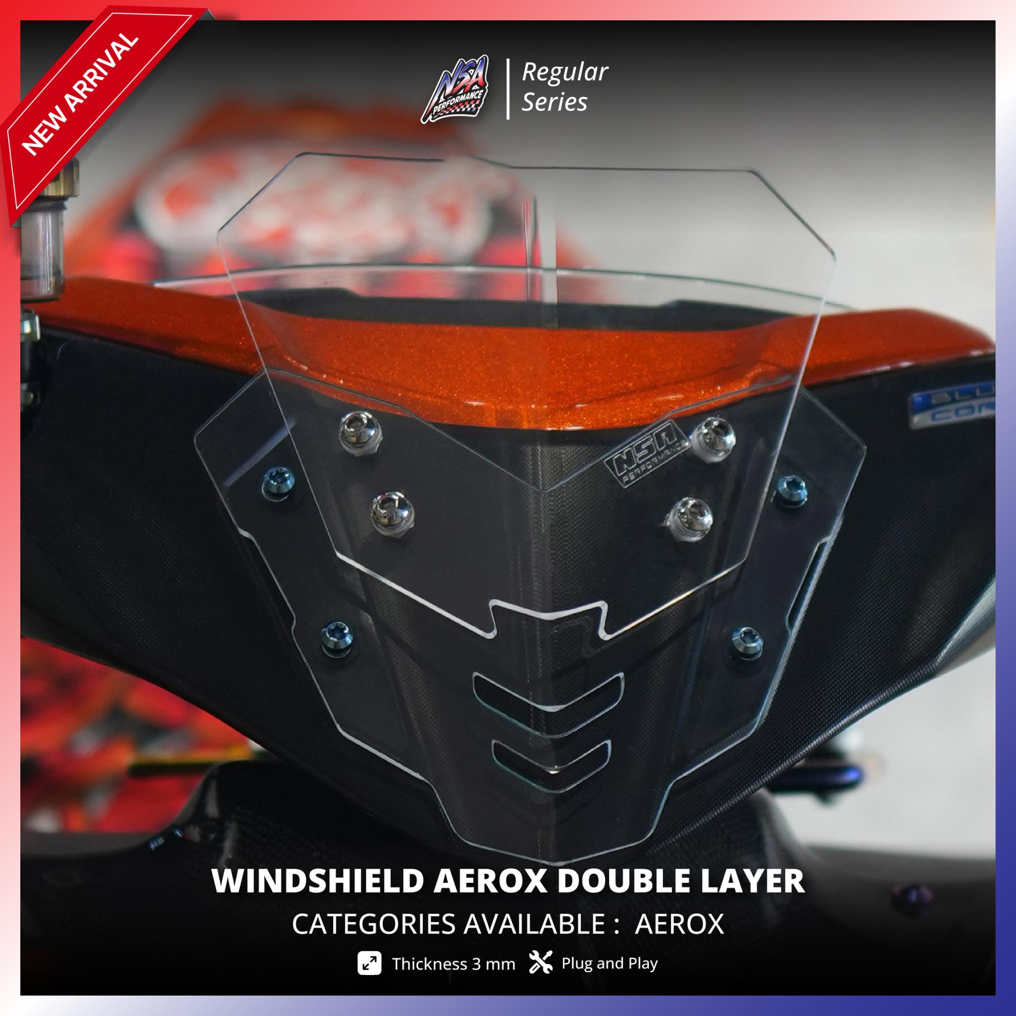 NSA Windshield Aerox Double Layer Visor Aerox Double Layer Aksesoris Motor Aerox - foto 2