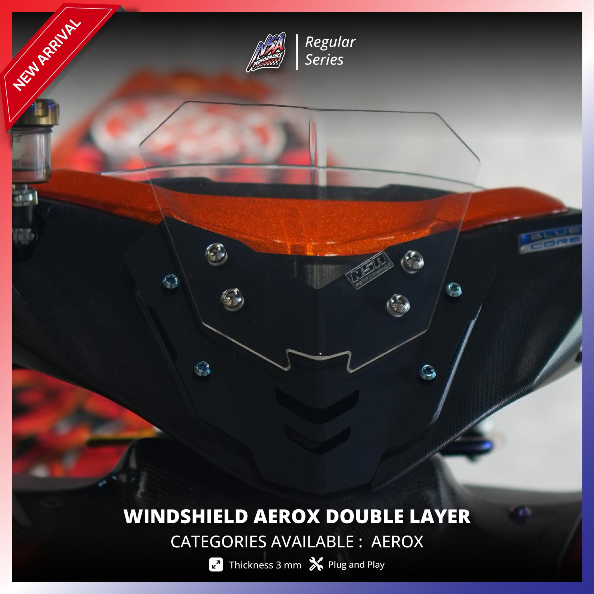 NSA Windshield Aerox Double Layer Visor Aerox Double Layer Aksesoris Motor Aerox - foto 3