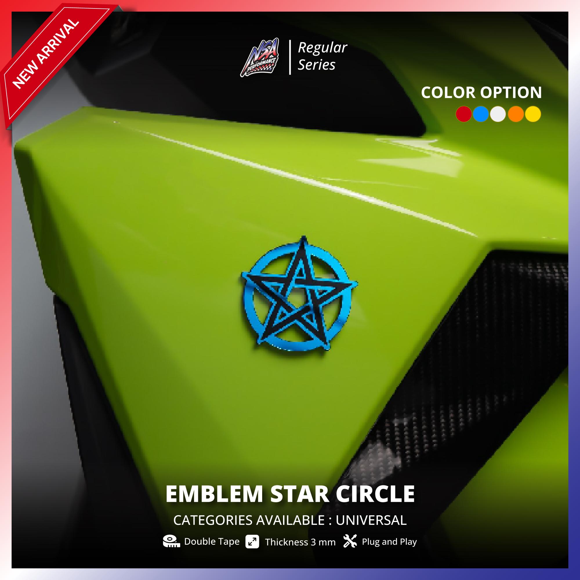 NSA EMBLEM BINTANG EMBLEM MOTOR UNIVERESAL LOGO STAR CIRCLE EMBLEM TIMBUL - foto 2