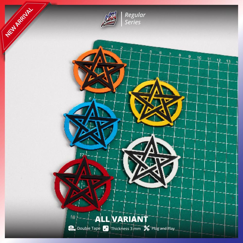 NSA EMBLEM BINTANG EMBLEM MOTOR UNIVERESAL LOGO STAR CIRCLE EMBLEM TIMBUL - foto 4