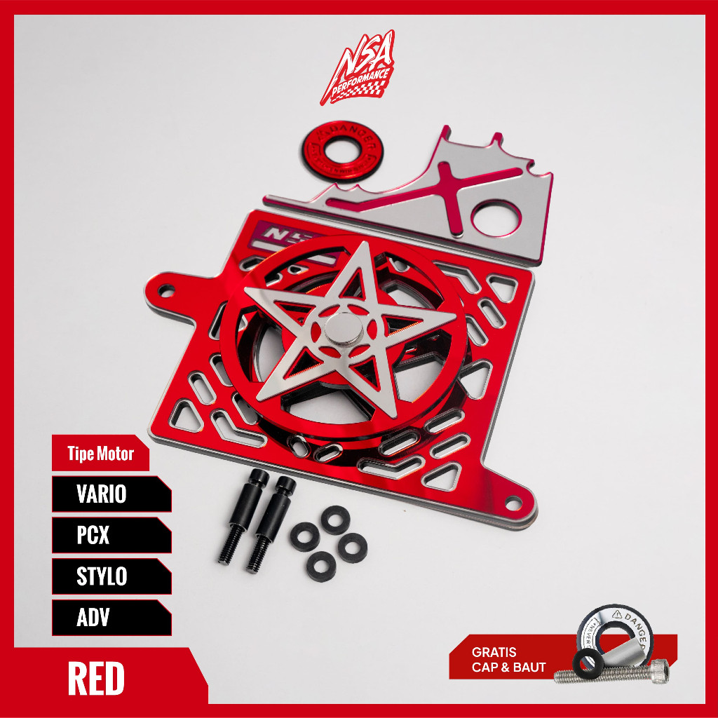 NSA PAKETAN COVER RADIATOR SPINER BINTANG MIRROR HONDA VARIO PCX ADV STYLO TUTUP RADIATOR SPINER BINTANG MIROR AKSESORIS RADIATOR MOTOR - foto 11