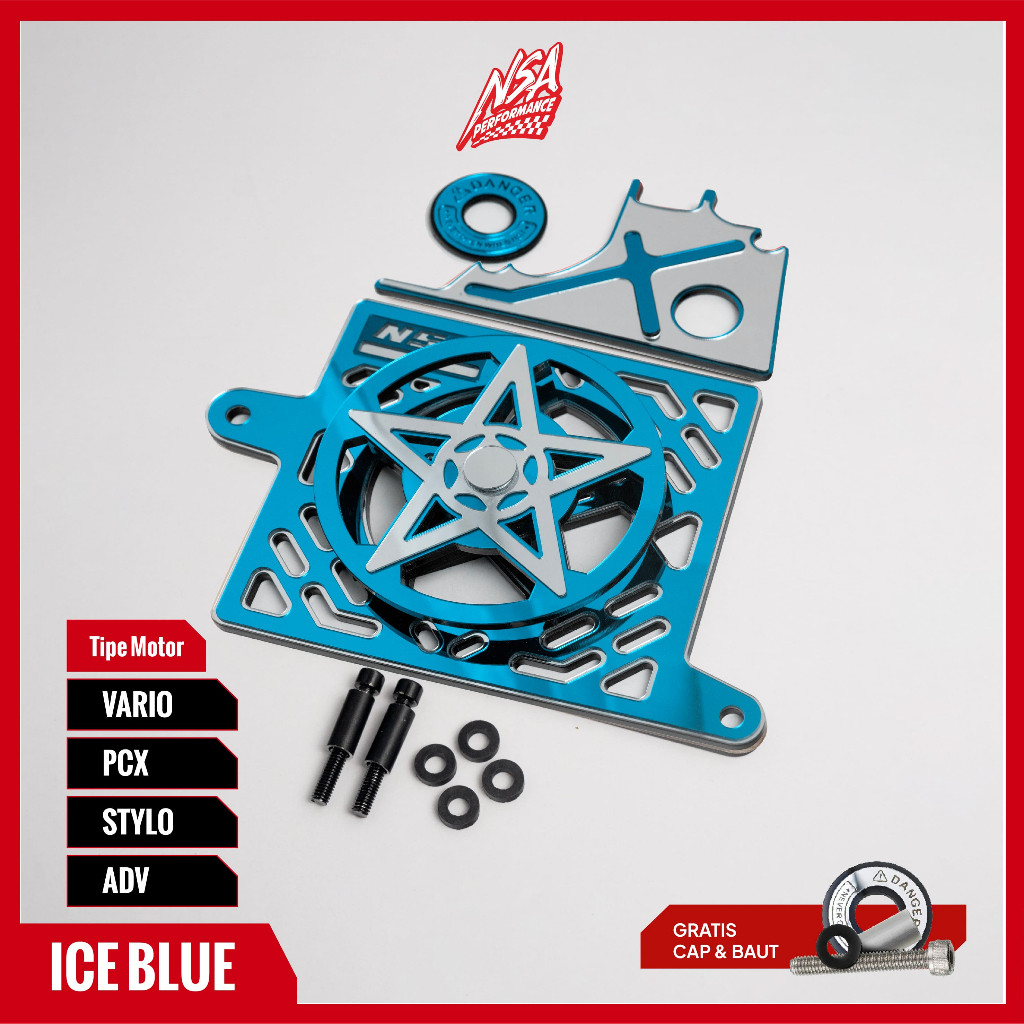 NSA PAKETAN COVER RADIATOR SPINER BINTANG MIRROR HONDA VARIO PCX ADV STYLO TUTUP RADIATOR SPINER BINTANG MIROR AKSESORIS RADIATOR MOTOR - foto 12