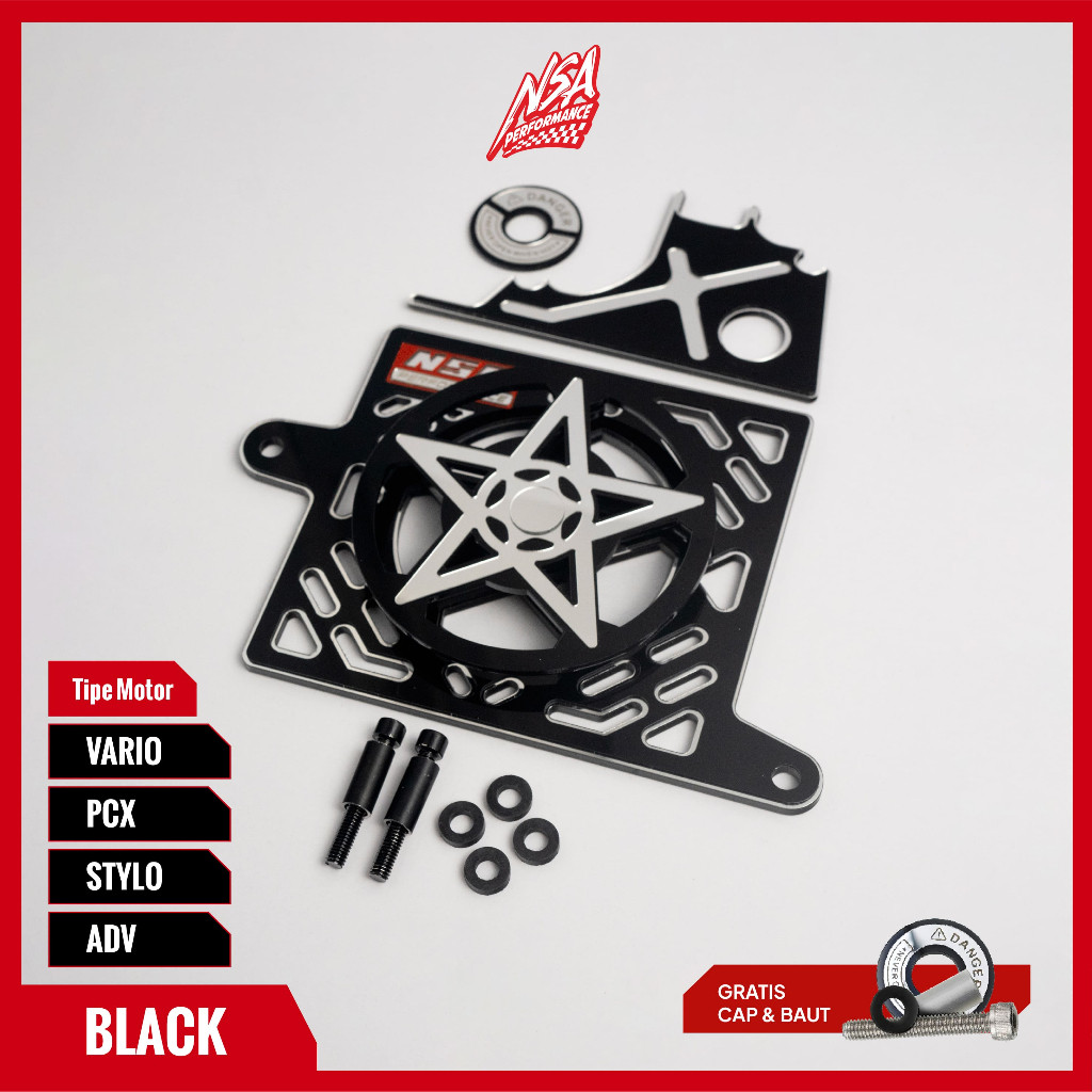NSA PAKETAN COVER RADIATOR SPINER BINTANG MIRROR HONDA VARIO PCX ADV STYLO TUTUP RADIATOR SPINER BINTANG MIROR AKSESORIS RADIATOR MOTOR - foto 13