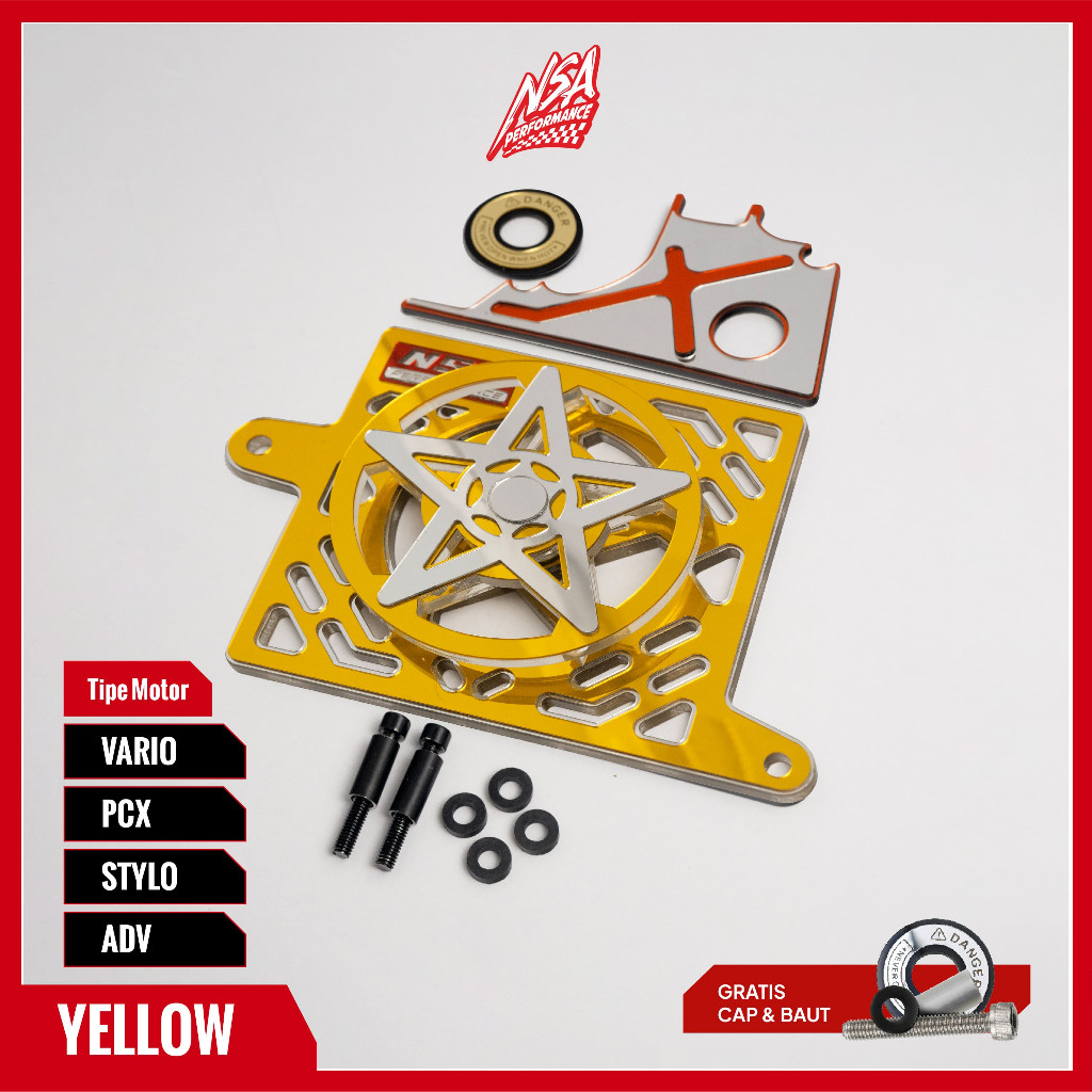 NSA PAKETAN COVER RADIATOR SPINER BINTANG MIRROR HONDA VARIO PCX ADV STYLO TUTUP RADIATOR SPINER BINTANG MIROR AKSESORIS RADIATOR MOTOR - foto 14