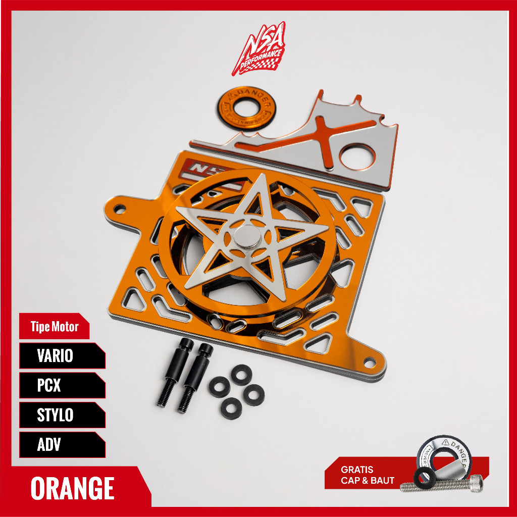 NSA PAKETAN COVER RADIATOR SPINER BINTANG MIRROR HONDA VARIO PCX ADV STYLO TUTUP RADIATOR SPINER BINTANG MIROR AKSESORIS RADIATOR MOTOR - foto 15