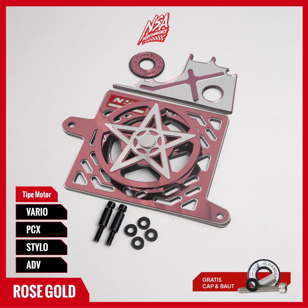 NSA PAKETAN COVER RADIATOR SPINER BINTANG MIRROR HONDA VARIO PCX ADV STYLO TUTUP RADIATOR SPINER BINTANG MIROR AKSESORIS RADIATOR MOTOR - foto 16