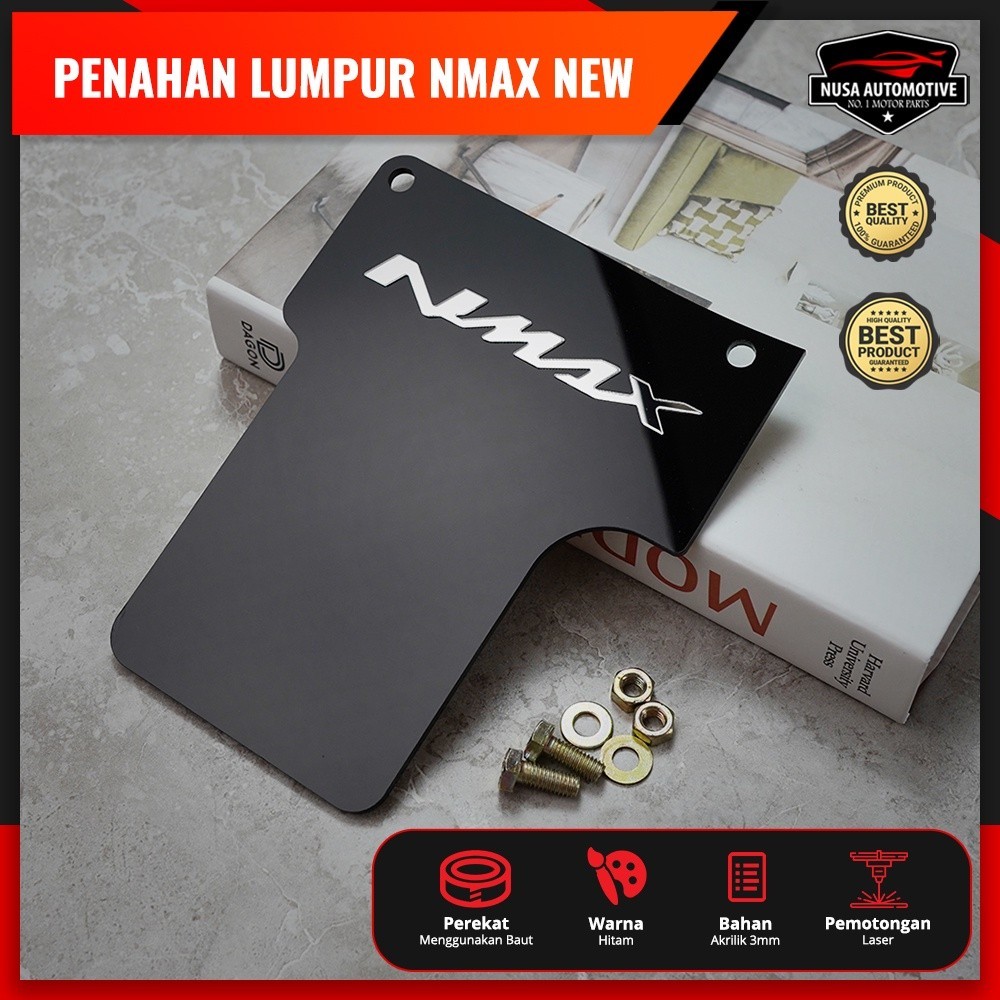 NSA MUDFLAP PENAHAN LUMPUR AKRILIK YAMAHA NMAX NEW PNP 1 SET DENGAN BAUT - foto 8