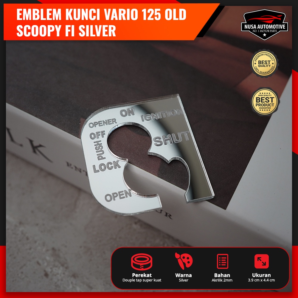 NSA EMBLEM COVER KUNCI KONTAK GOLD & SILVER Vario 125 Old Scoopy Fi 2012-2014 - foto 7