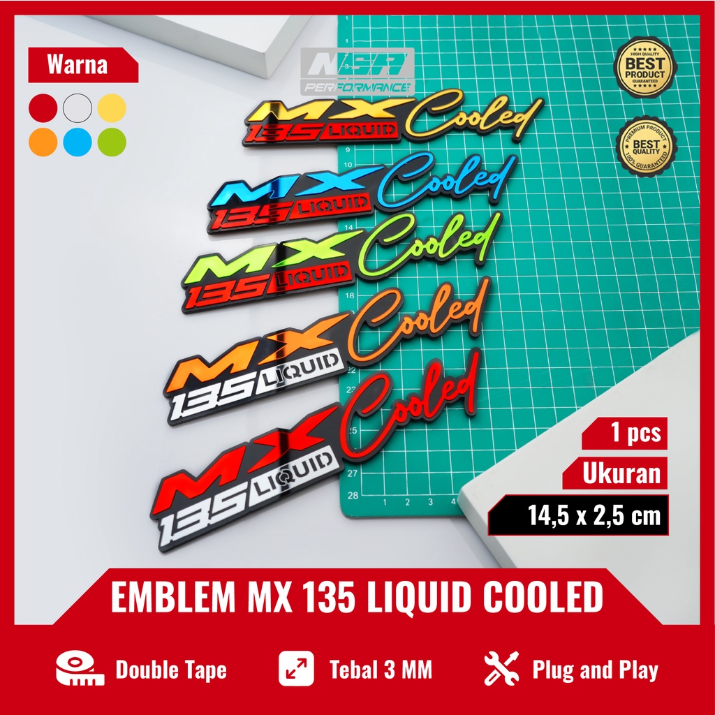 NSA 1PCS EMBLEM MX LIQUID 135M LOGO MX LIQUID 135M BUKAN STIKER MX LIQUID 135 M EMBLEM MOTOR JUPITER MX LOGO MX KING AKSESORIS MOTOR EMBLEM MOTOR - foto 5