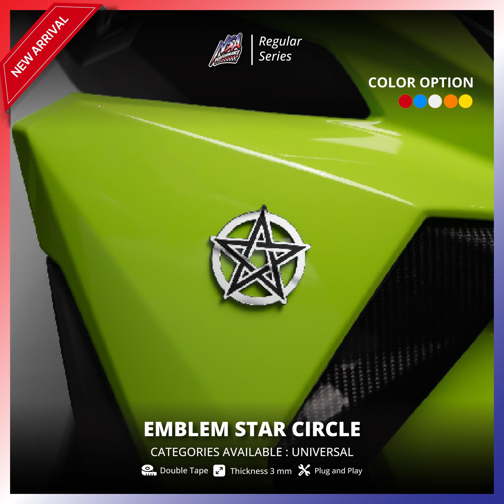 NSA EMBLEM BINTANG EMBLEM MOTOR UNIVERESAL LOGO STAR CIRCLE EMBLEM TIMBUL - foto 7