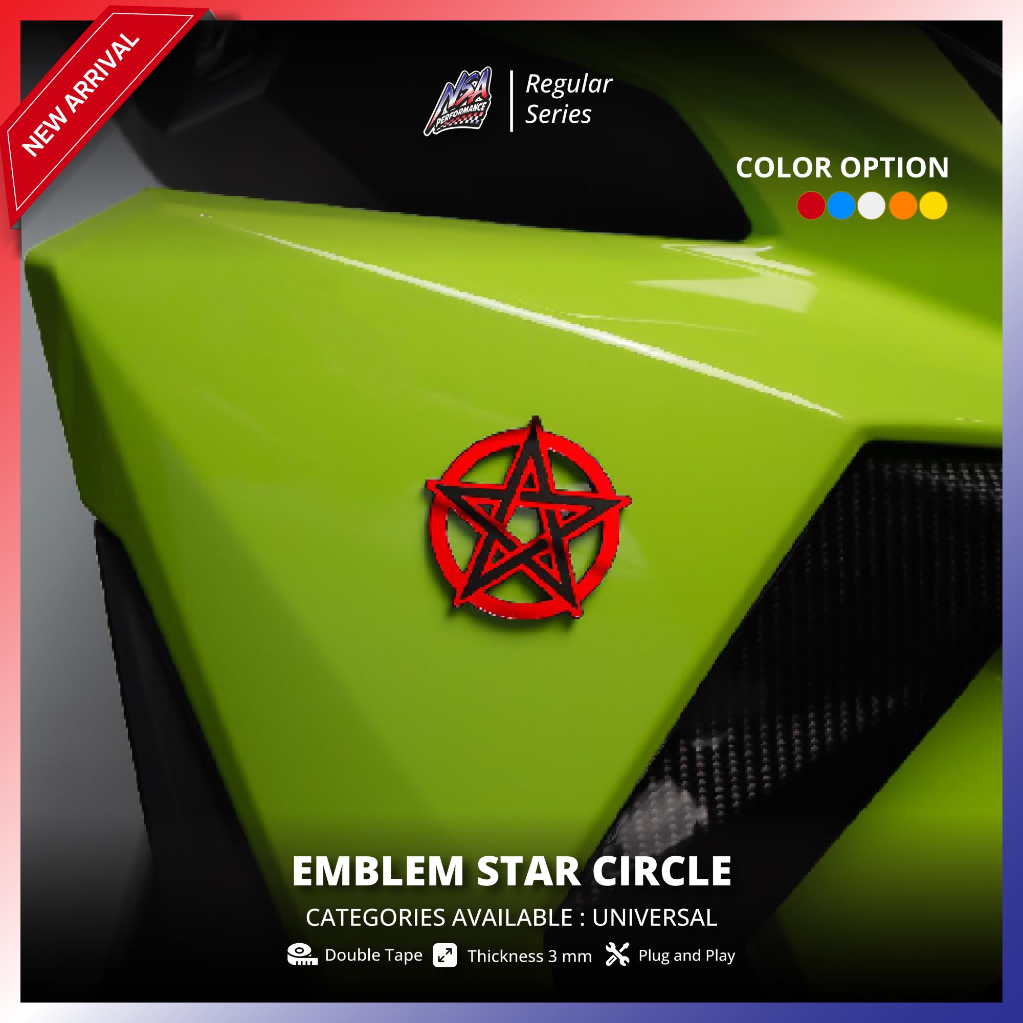NSA EMBLEM BINTANG EMBLEM MOTOR UNIVERESAL LOGO STAR CIRCLE EMBLEM TIMBUL - foto 8