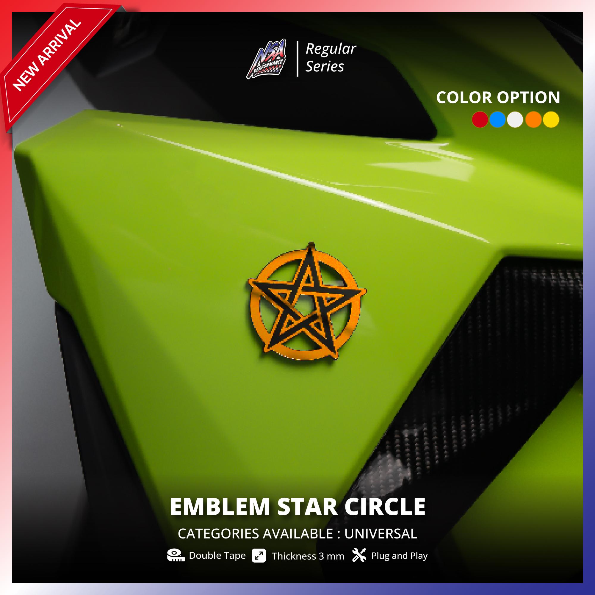 NSA EMBLEM BINTANG EMBLEM MOTOR UNIVERESAL LOGO STAR CIRCLE EMBLEM TIMBUL - foto 10
